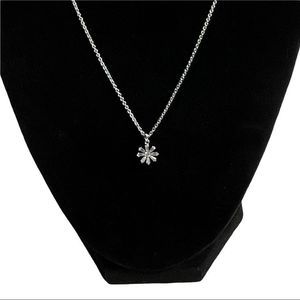Banana Republic Signed Silver Tone Tiny Snowflake Charm Necklace NWT